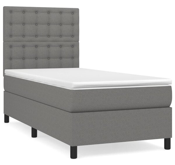 Box spring postel s matrací tmavě šedá 80 x 200 cm textil 3142050