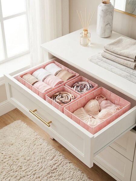 Sinsay - Pletené organizéry 4 pack - pastelová růžová