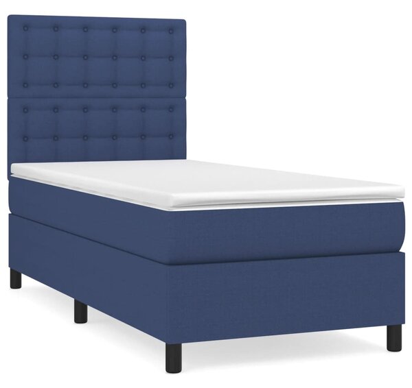 Box spring postel s matrací modrá 80x200 cm textil 3142055