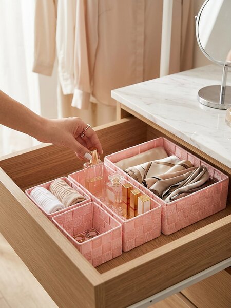Sinsay - Pletené organizéry 4 pack - pastelová růžová