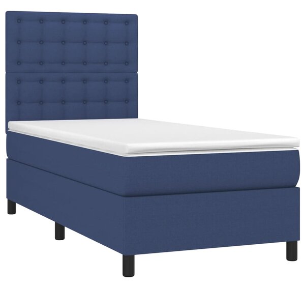 Box spring postel s matrací modrá 80x200 cm textil 3142055