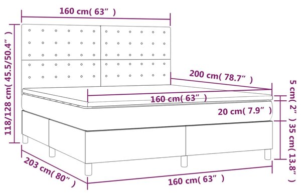 Box spring postel s matrací krémová 160x200 cm umělá kůže 3142853