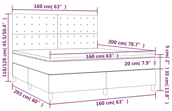 Box spring postel s matrací krémová 160x200 cm textil 3142110