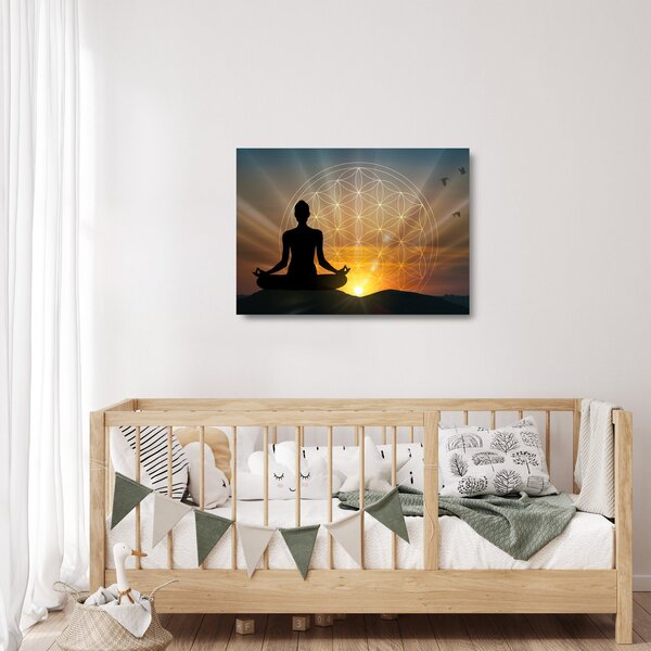 Skleněný obraz meditace (70x50 cm)