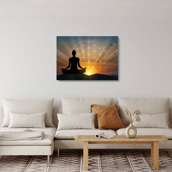 Skleněný obraz meditace (70x50 cm)