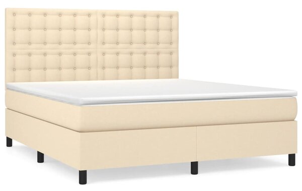 Box spring postel s matrací krémová 160x200 cm textil 3142110