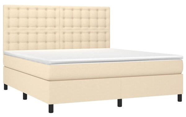 Box spring postel s matrací krémová 160x200 cm textil 3142110