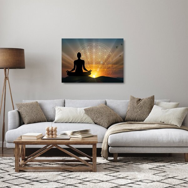 Skleněný obraz meditace (70x50 cm)
