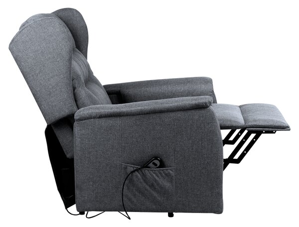 Vikio Relaxační el. polohovací křeslo světle šedá látka TKR109S