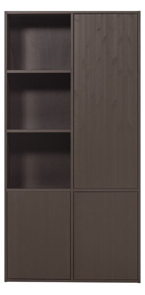 Tmavě hnědá modulární skříňka z borovicového dřeva 108x215 cm Meggy – WOOOD