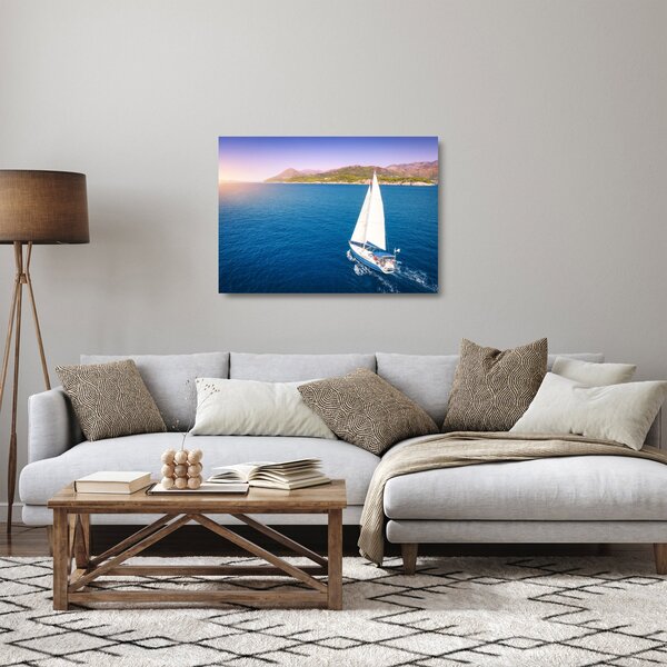Skleněný obraz - Vyjížďka lodí (70x50 cm)