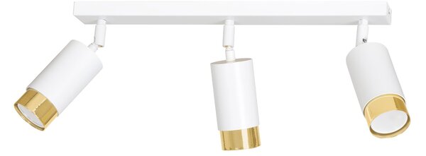 Stropní svítidlo HIRO 3 – bílé / zlaté, 3× GU10, šířka 62 cm