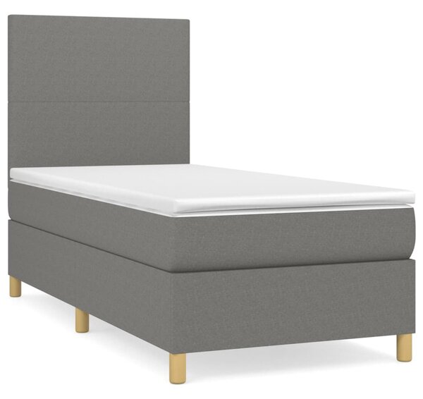 Box spring postel s matrací tmavě šedá 80 x 200 cm textil 3142130