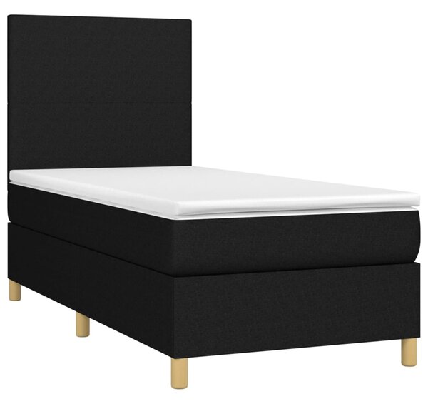 Box spring postel s matrací černá 80 x 200 cm textil 3142131