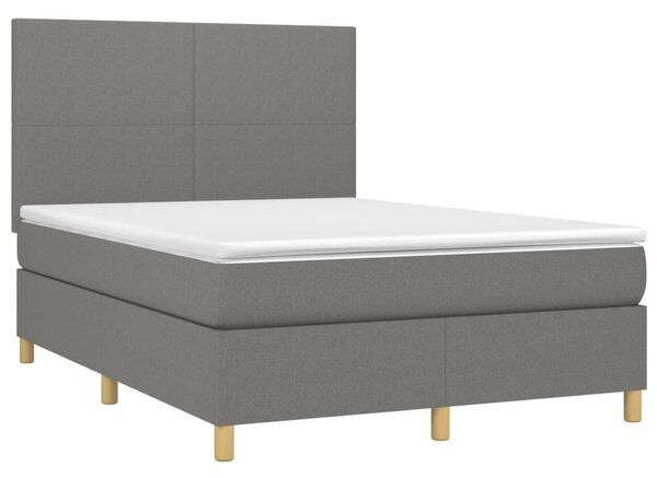 Box spring postel s matrací tmavě šedá 140x200 cm textil 3142178