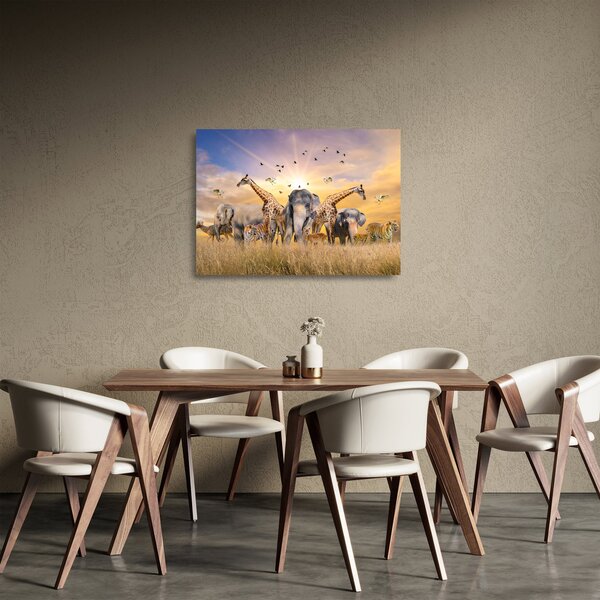 Skleněný obraz - Africká zvířata (70x50 cm)