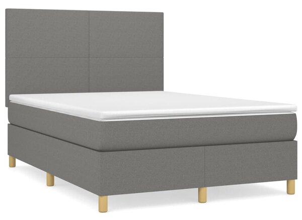 Box spring postel s matrací tmavě šedá 140x200 cm textil 3142178