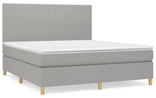 Box spring postel s matrací světle šedá 160 x 200 cm textil 3142185