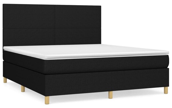 Box spring postel s matrací černá 160x200 cm textil 3142187