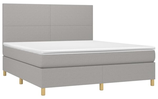 Box spring postel s matrací světle šedá 160 x 200 cm textil 3142185