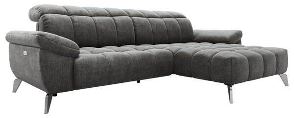 ROHOVÁ SEDAČKA, kov, textil, tmavě šedá Xora - Sedací soupravy
