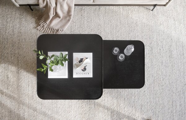 Rowico Home, Dubový konferenční stolek SULLIVAN 80 cm | Černý 120102
