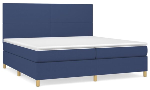 Box spring postel s matrací modrá 200x200 cm textil 3142207