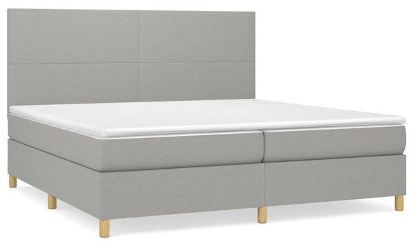 Box spring postel s matrací světle šedá 200 x 200 cm textil 3142201