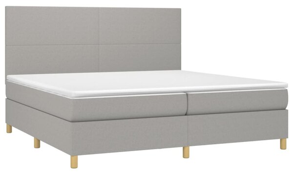 Box spring postel s matrací světle šedá 200 x 200 cm textil 3142201