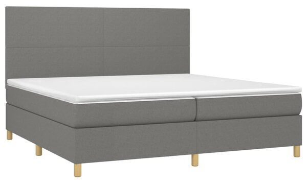 Box spring postel s matrací tmavě šedá 200x200 cm textil 3142202