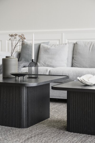 Rowico Home, Dubový konferenční stolek SULLIVAN 80 cm | Černý 120102