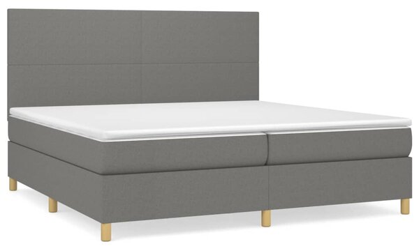 Box spring postel s matrací tmavě šedá 200x200 cm textil 3142202
