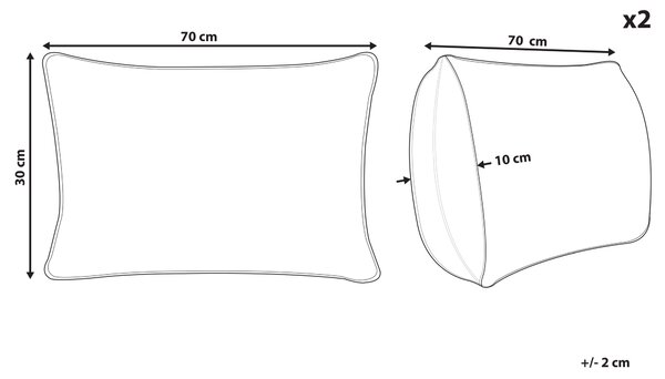 Sada 2 dekorativních polštářů LUINA Juta 30 x 70 cm Béžová Bez vzoru