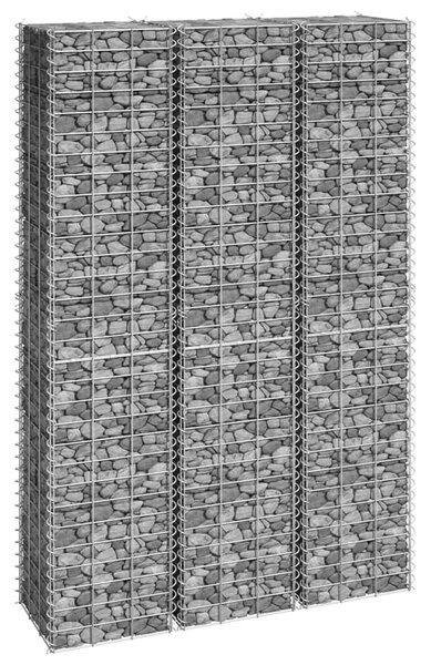 Gabionové vyvýšené záhony 3 ks 30 x 30 x 150 cm železo
