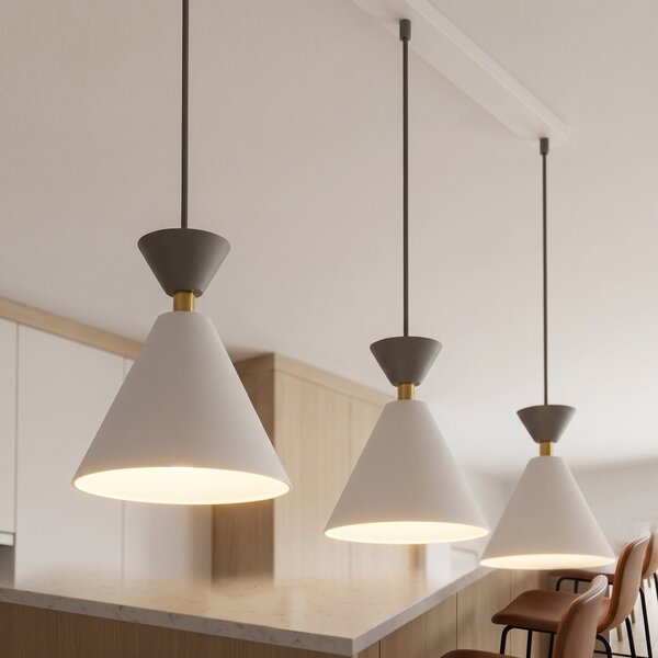 Závěsné svítidlo KLEVER 3 – bílé / černé, 3× E14, šířka 71 cm