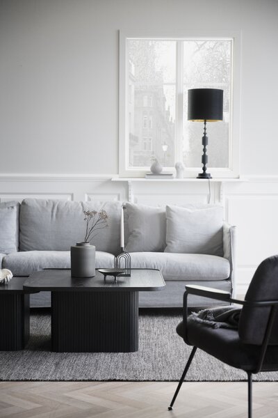 Rowico Home, Dubový konferenční stolek SULLIVAN 80 cm | Černý 120102