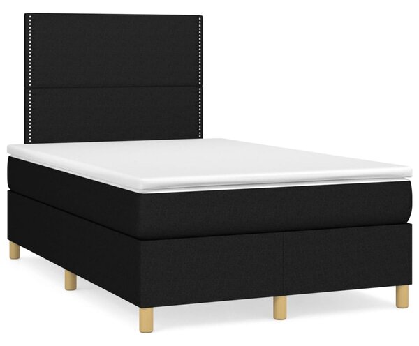 Box spring postel s matrací černá 120x200 cm textil 3142243