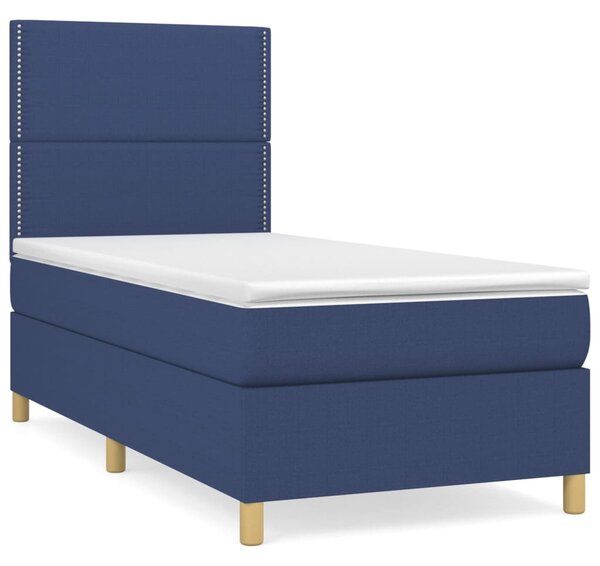 Box spring postel s matrací modrá 100 x 200 cm textil 3142239