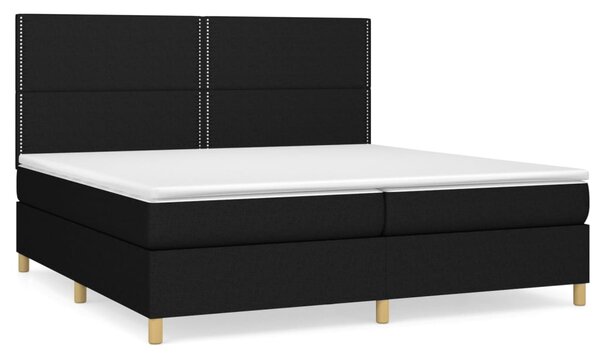 Box spring postel s matrací černá 200x200 cm textil 3142283