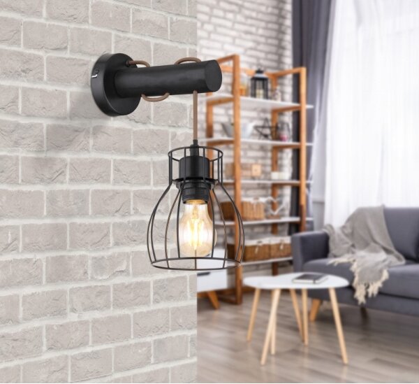Globo 15326NWB - Nástěnné svítidlo MINA 1xE27/40W/230V