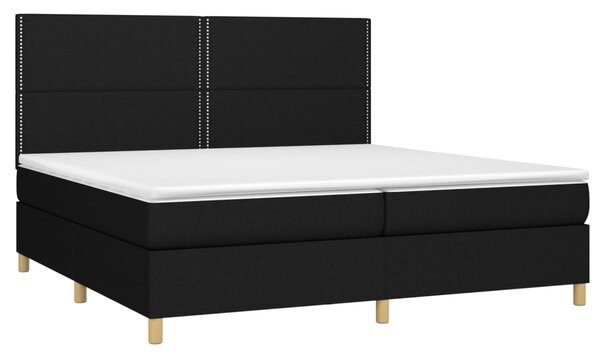 Box spring postel s matrací černá 200x200 cm textil 3142283