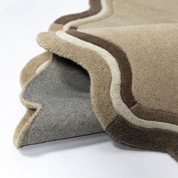 Ručně tkaný vlněný koberec v přírodní barvě 200x290 cm Leo Scallop – Flair Rugs