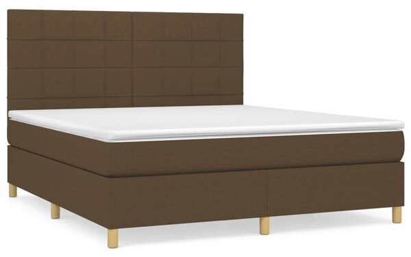 Box spring postel s matrací tmavě hnědá 160x200 cm textil 3142348