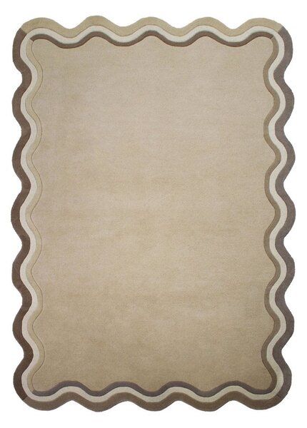 Ručně tkaný vlněný koberec v přírodní barvě 200x290 cm Leo Scallop – Flair Rugs