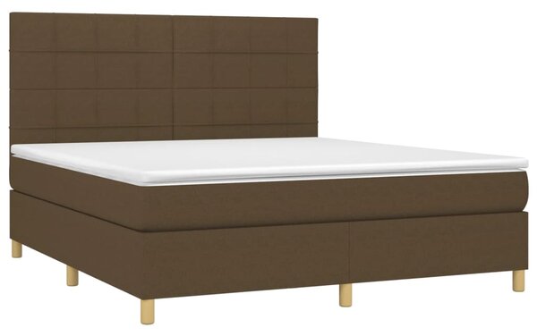 Box spring postel s matrací tmavě hnědá 160x200 cm textil 3142348