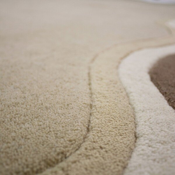 Ručně tkaný vlněný koberec v přírodní barvě 200x290 cm Leo Scallop – Flair Rugs