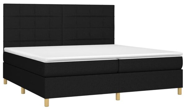 Box spring postel s matrací černá 200x200 cm textil 3142363