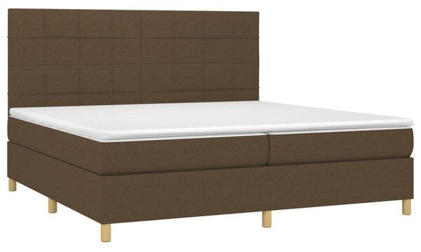 Box spring postel s matrací tmavě hnědá 200x200 cm textil 3142364