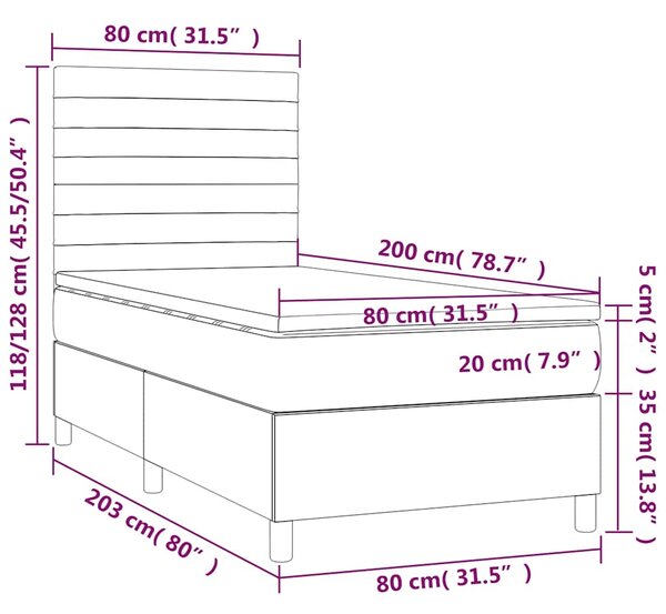 Box spring postel s matrací tmavě zelená 80 x 200 cm samet 3143052