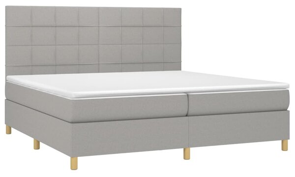 Box spring postel s matrací světle šedá 200 x 200 cm textil 3142361